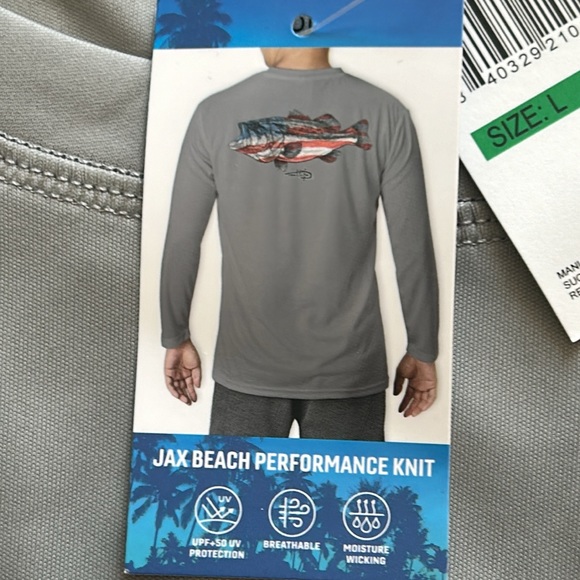 Reel Life Gray Long Sleeve Shirt Size Large. NWT. - Picture 2 of 9